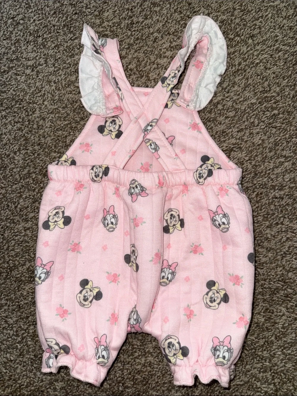 🛍 CUTE LITTLE GIRLS MINNIE MOUSE OVERALLS SIZE 3/6 MONTHS 🛍